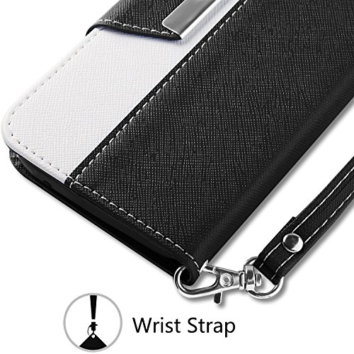 Vakoo Funda Galaxy S7 Edge  Samsung Galaxy S7 Edge Carcasa Case Cuero Premium PU Estilo Libro Tel  fono M  vil Protectora Cover para Samsung Galaxy S7 Edge  Negro Blanco 
