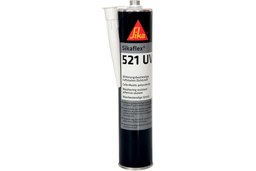 SIKA - Sellador multiusos poliuretano híbrido - Sikaflex 521 UV - Blanco - Sellador adherente para sellados y uniones elástic