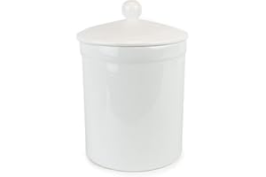 THE CADDY COMPANY White Ceramic Compost Caddy - Portland Kitchen Ceramic Compost Bin for Food Waste Recycling
