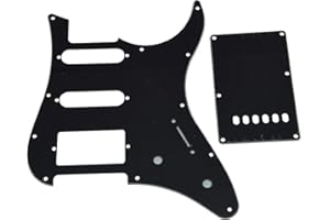 KAISH Schwarzes 3-lagiges Gitarren-Pickguard aus HSS mit Trem-Rückplatte für Yamaha Pacicica Gitarre