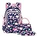 Produktbild Vbiger Schulranzen Mädchen Schulrucksack Schultasche Rucksack Kinder Daypack 3 Teile Set für Schule und Freizeit Dunkelblau