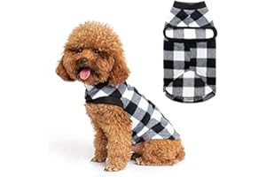 EXPAWLORER Kapuzenpullover für Hunde, Katzen, Welpen, kleine Tiere, Large, Black and White Plaid