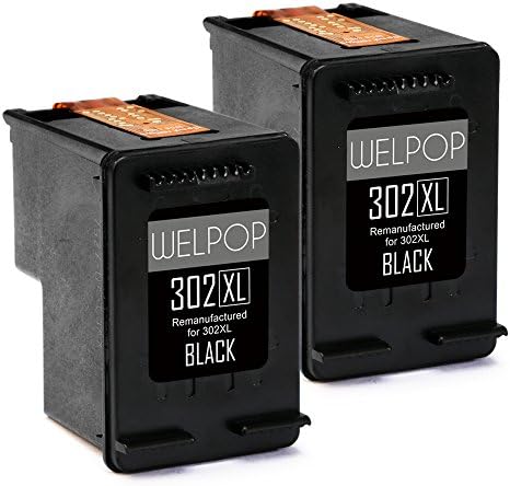 WELPOP 2 Black Remanufactured HP 302XL Ink Cartridges,Compatible with HP DeskJet 1110 2130 3630, HP Envy 4520, HP OfficeJet 3830 3831 4650 Printer