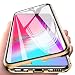 Produktbild Yichxu Samsung S10 5G Hülle Magnet, Magnetische Adsorption Handyhülle für Samsung Galaxy S10 5G, Einteiliges 360 Grad Gehärtetes Glas Schutzhülle Dünn Panzerglasfolie Durchsichtige Case Cover, Gold