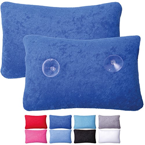 Luxus Badewannenkissen Farbe: dunkelblau mit Saugnäpfen Badewannen Kissen Nackenkissen mit Microperlen - 2