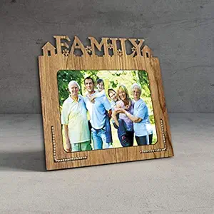Generic Wood Glass Mdf Table Photo Frame (5x7 inch, Brown)