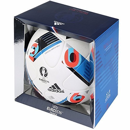 adidas Herren Ball EURO 2016 Official Match, White/Bright Blue/Night Indigo, 5, AC5415 - 3