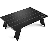 Haegs Portable Small Table Aluminum Ultra light Folding Mini Table - Beach, Picnic, Camping, Fisherman, Outdoor Small Coffee Table Side Table