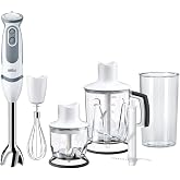 Braun MultiQuick 5 El Blenderi MQ5245WH, 1000 W, 1.25 L, 600 ml ve 350 ml Hazne, Beyaz