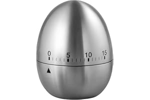 feyiubmen Natürlicher Küchenwecker von feyiubmen - 8×6×6cm Edelstahl. Silberfarben. Mechanische Eieruhr, praktischer Egg Timer für die Küche - Eier Uhr und Kochuhr in Einem.