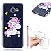 Produktbild TPU Hülle für Samsung Galaxy A3 2017 Hülle, ZCRO Handyhülle Transparent Ultra Dünn Klar Silikon TPU Schutzhülle Etui Kratzfest Weich Clear Case Muster Flexibel Handytasche Case mit Stift für Samsung Galaxy A3 2017/A320 (Einhorn)