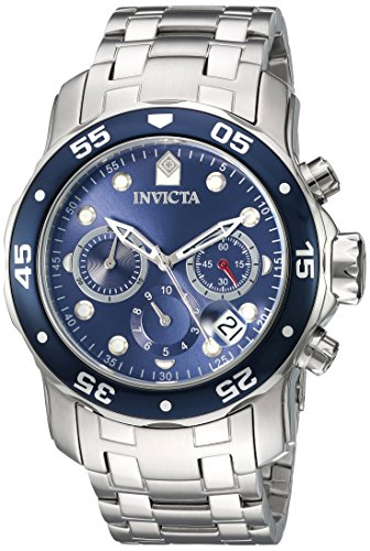 Invicta Pro Diver Herren-Armbanduhr Armband Edelstahl + Gehuse Schweizer Quarz Zifferblatt Blau 21921