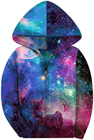 COIKNAVS Boys' Kids Galaxy Teen Zipper Hoody Fleece Full Zip Up Hoodie 4-15Y NO2 S