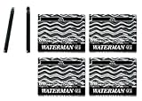 waterman tintenpatronen schwarz  Waterman S0110850 - 4 Etuis mit 8 Großraum-Tintenpatronen schwarz, Tinte löschbar (4 Päckchen schwarz)