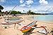 Produktbild Alu-Dibond-Bild 110 x 70 cm: "Traditional fishing boats on a beach in Sanur on Bali", Bild auf Alu-Dibond