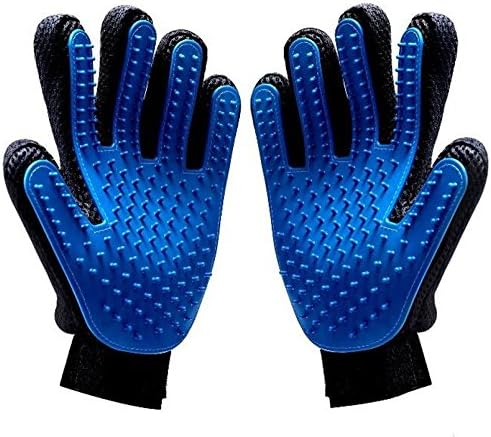 Marbeine Shedding Grooming Comb for Dog Cat Pet Grooming Bath Massage Glove Long Over 1 Pair (Left & Right)