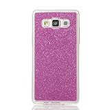 Für Samsung Galaxy J500 2015 Ultra Dünn Silikon Tasche,Für Samsung Galaxy J500 2015 Bling Glitter Schutz Hülle,Funyye Luxus [Heiß Rosa Farbe] Sparkles Glänzend Glitzer Silikon Crystal Case Durchsichtig Soft Rückseite Cover Shinning Back Cover Kratzfeste Hülle Etui Für Samsung Galaxy J500 2015 + 1 x Frei Displayschutzfolie - 2