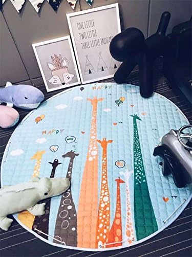 INCX Kids Play Mat and Storage Bag,Non-Slip Cotton Floor Gym,Toy Organizer Storage Drawstring Bag Play Mat 58x58 Inch