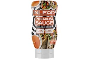 INLEAD - Premium Sauce - Light Sauce | 80% weniger Kalorien & 90% weniger Zucker | Perfekt Zur Diät | Kalorienarme Ernährung | Vegan | Glutenfrei | Laktosefrei - 350ml (Samurai Style)