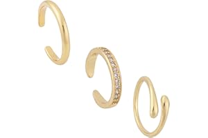 Mikovivi 3pcs Bagues d'Orteil pour Femme, 3 Styles de Bagues d'Orteil Ouvertes en or Rempli et Zircone Cubique Bijoux de Pied Réglables pour l'Été et la Plage Accessoires Élégants Femme