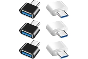 Mepsies Adaptador USB C a USB (6 Piezas), Adaptador OTG USB-C Macho a USB-A 3.0 Hembra Compatible con MacBook Pro, Samsung Galaxy, Teléfonos Tipo-C, Tabletas y Más (3 Negro y 3 Blanco)
