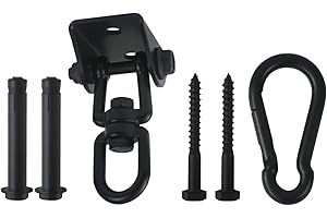 HOMPER Hak sufitowy obracany o 360°, stal nierdzewna 304, nośność 450 kg, z karabińczykiem M8, huśtawką, hakiem do wiszącego, betonu, drewna, hamaka, krzesła, worka na piasek, hak ścienny, siłownia