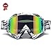 Produktbild Goldbeing Sportbrille Motorrad Goggle Motocross Wind Staubschutz Fliegerbrille Snowboardbrille Skibrille Wintersport Brille Dirtbike Off-Road Schutzbrille Radsportbrille für Männer Frauen & Jugend (Weiße Rahmen Bunte Linse)