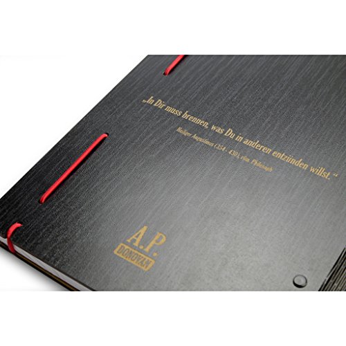 A P  Donovan -Ring-buch inkl  50 Blatt - Akten-Ordner  Organizer - Notizbuch mit Spiralbindung  A4 und A5  - blanko - Esche schwarz  A4