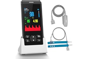 HealthTree Pulsossimetro Portatile,Monitor Ossigeno Ricaricabile,Monitor della Saturazione Ossigeno nel Sangue da Dito per Bambini,Monitoraggio con Livello SpO2,Frequenza Cardiaca e Indice Perfusione