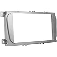 DVD Panel Frame, 2 Din Fascia KIMISS 7in Navigation Fascias Frame DVD Radio Player Panel Trim Fits for Ford Focus 2004‑2010 Car Audio Double DIN Facia Adaptor, Black