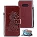 Produktbild Leder Hülle kompatibel mit Galaxy S10 Lite, Standhülle Cover Brieftasche Case mit KunstLeder Schutz-Hülle mit Kartenfach Kredit Karten Geldklammer Hülle Etui im Ananas Look für Samsung Galaxy S10 Lite