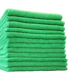 MUSHY FAB Micro Fiber Thick Lint and Streak Free Multi Purpose Towel for Car and Bike Cleaning(Pack of 4, Green)