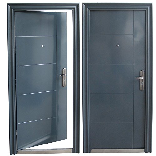 Preisvergleich Produktbild Haustür Tür Sicherheitstür Wohnungstür Haustüren 96x205cm ANTHRAZIT (DIN Rechts)