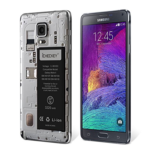 ICHECKEY 3220mAH Batterie Interne pour Samsung Galaxy Note 4 Batterie EB-BN910BBE d origine de Lithium-ION Remplacement SM-N910F SM-N9100 SM-N910H SM-N910N sans NFC
