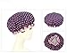 Moolecole Women Polka Dots Printed Waterproof Shower Cap Double Layer Bathing Cap Elastic Band Spa Shower Hat Navy Blue