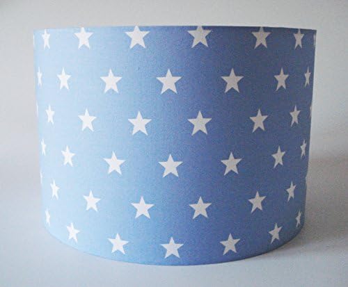 PALE BLUE FABRIC WITH WHITE STARS CEILING SHADE LARGE