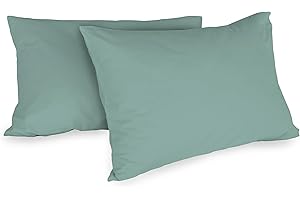 Zer0bed, Coppia Di Federe In Cotone 52x80 CM, Cloud, Set Di 2, Tinta Unita, 100% Cotone, Cuscino Letto, Chiusura A Busta