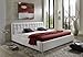 Produktbild SAM® Polsterbett 140x200 cm Vita, weiß, pflegeleichtes Design-Bett mit Kunstlederbezug, abgestepptes Kopfteil & Seitenteil