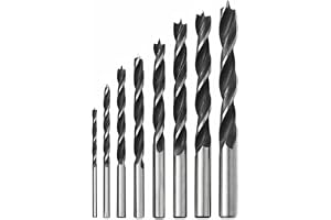 ECVV 8PCS Brad Point Drill Bits 3-10mm Spiral Twist Wood Drill Bits Set Electric Drill Accessories High Speed Steel Drill Bit for Wood