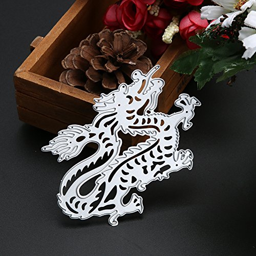 Amazingdeal365 Dragon Metall Form Schablonen Schneiden DIY Dekor Sammelalbum Karten Buchzeichen Lesezeichen als Geschenk für Freunde Geburtstag Kinder,Kindergarten Hobby Schule Handarbeit Unterricht usw. Ein tolles Geschenk! - 4