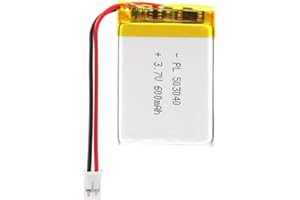 UXNEY 3.7V 600mAh Battery 503040 Lithium Polymer Ion Rechargeable Li-ion Li-Po Battery with 2P PH 2.0mm Pitch Connector