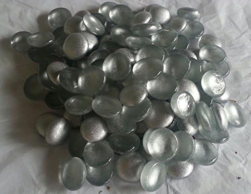 100 Silver Glass Pebbles 20mm Home Garden Mosaics Weddings