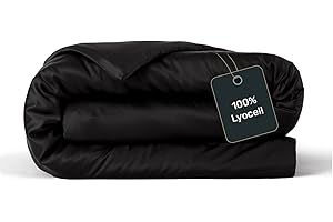 ‎TWENTY:THREE twenty:three Lyocell Deckenbezug 155x220 Jet Black - 100% Tencel - Gewonnen aus Eukalyptus - Hochwertig - Nachhaltig - Atmungsaktiv - Luxus - Hypoallergen