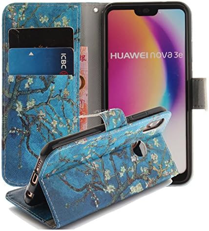 For Huawei P20 Lite Case, Premium Ultra Slim Thin Luxury Magnetic Flip PU Leather Wallet Flip Case Cover with Card Slots Stand Case Cover Shell Protective Case Cover 5