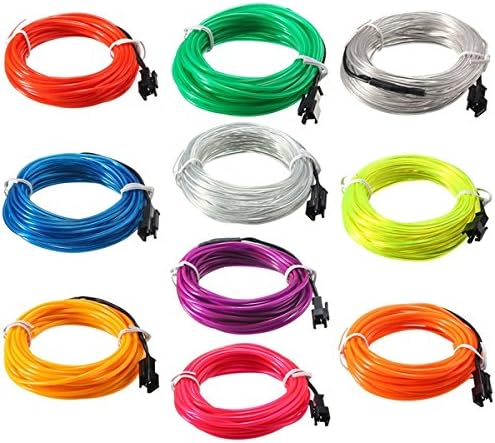 wuchance 5M EL Led Flexible Soft Tube Wire Neon Glow Car Rope Strip Light Xmas Decor DC 12V (Color : Purple)