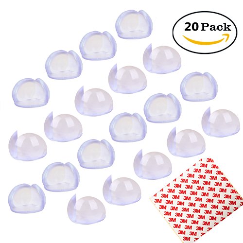 JESWELL 20 Piezas seguridad bebes protector esquinas, mesa muebles de esquina proteccion para seguridad niños, Transparente, silicona premium