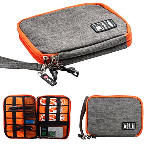 QUMOX Reise Kabel USB Organisator Speicher Beutel Kasten Tasche Grau DL - 8
