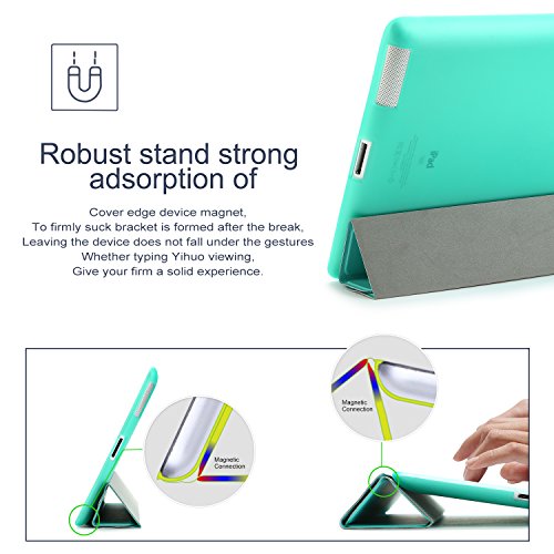 H  lle f  r iPad 2   iPad 3   iPad 4 CICMOD   Smartcover Case Tasche Schutzh  lle Etui Auto Aufwachen Schlaf Funktion mit Multi St  nder und Anti-Sto 