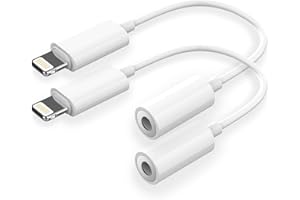 HIGHSPIRIT [2 Pack] iPhone Adapter，Apple MFI zertifiziert iPhone auf 3,5 mm Aux Audio Zubehör Headset Splitter Adapter, Musik Adapter Kompatibel mit iPhone 14/13 Pro Max X/XS/Max/7/8，Unterstützt alle iOS Systeme