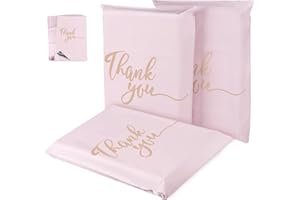 Homewit 60 torebek kurierskich z tworzywa sztucznego, 300 x 400 mm, ze złotym napisem "Thank You", worki z tworzywa sztucznego na ubrania, samoprzylepne i nieprzejrzyste